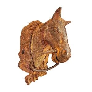 Vintage Iron Horse Tie in the Shape of a Horsehead. Heavily Oxidized.